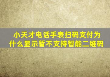 小天才电话手表扫码支付为什么显示暂不支持智能二维码