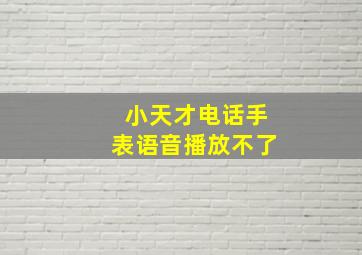 小天才电话手表语音播放不了