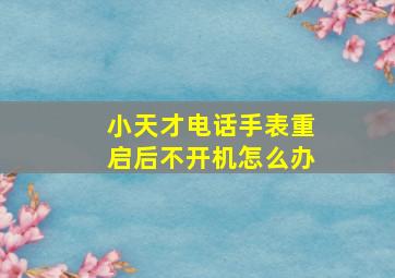 小天才电话手表重启后不开机怎么办