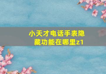 小天才电话手表隐藏功能在哪里z1