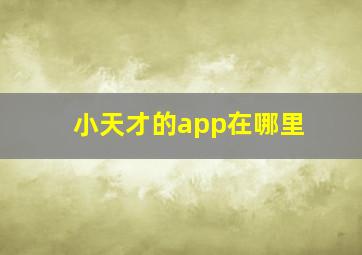 小天才的app在哪里