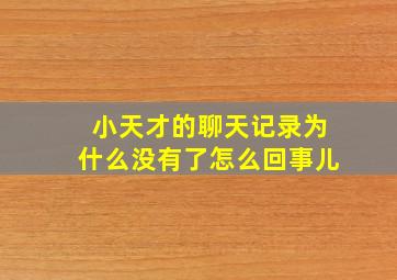 小天才的聊天记录为什么没有了怎么回事儿