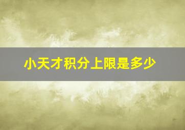 小天才积分上限是多少