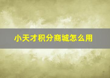 小天才积分商城怎么用