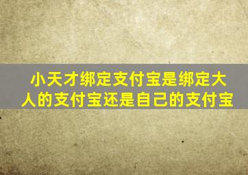 小天才绑定支付宝是绑定大人的支付宝还是自己的支付宝