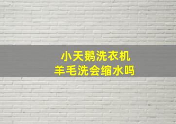 小天鹅洗衣机羊毛洗会缩水吗