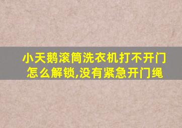 小天鹅滚筒洗衣机打不开门怎么解锁,没有紧急开门绳