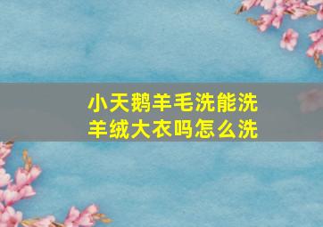 小天鹅羊毛洗能洗羊绒大衣吗怎么洗