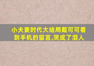 小夫妻时代大结局戴可可看到手机的留言,哭成了泪人