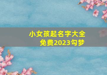 小女孩起名字大全免费2023勾梦