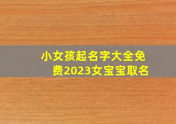 小女孩起名字大全免费2023女宝宝取名