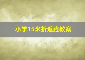 小学15米折返跑教案