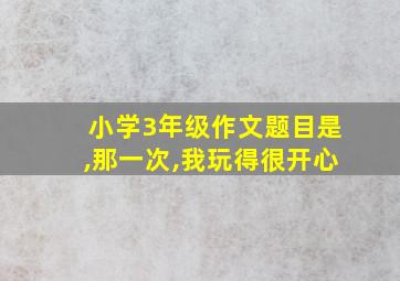 小学3年级作文题目是,那一次,我玩得很开心