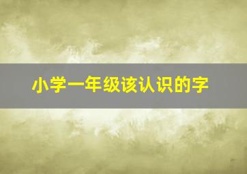 小学一年级该认识的字