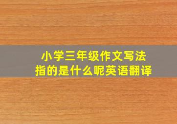 小学三年级作文写法指的是什么呢英语翻译