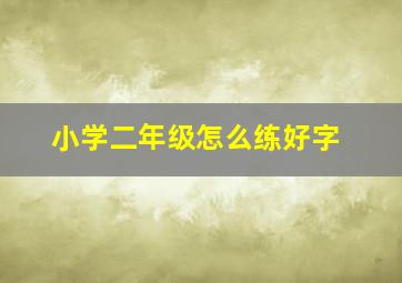 小学二年级怎么练好字