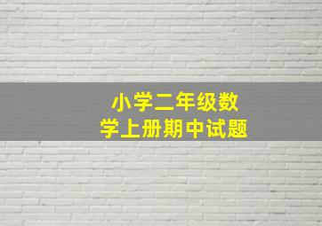 小学二年级数学上册期中试题