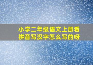 小学二年级语文上册看拼音写汉字怎么写的呀