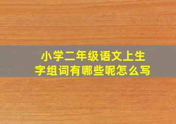 小学二年级语文上生字组词有哪些呢怎么写