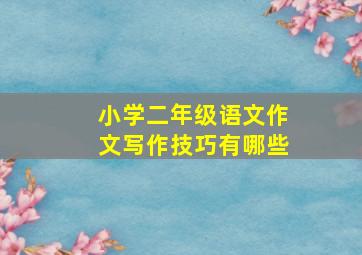 小学二年级语文作文写作技巧有哪些