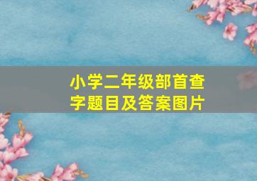 小学二年级部首查字题目及答案图片