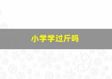 小学学过斤吗