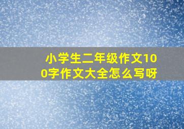 小学生二年级作文100字作文大全怎么写呀