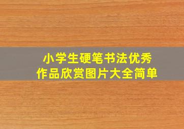 小学生硬笔书法优秀作品欣赏图片大全简单