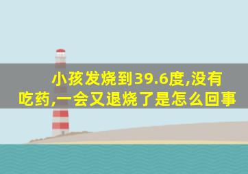 小孩发烧到39.6度,没有吃药,一会又退烧了是怎么回事