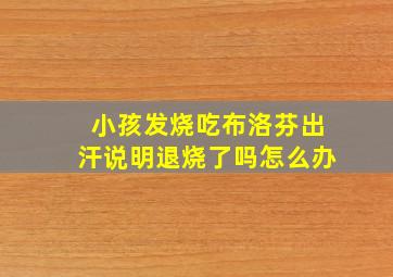 小孩发烧吃布洛芬出汗说明退烧了吗怎么办