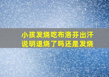 小孩发烧吃布洛芬出汗说明退烧了吗还是发烧