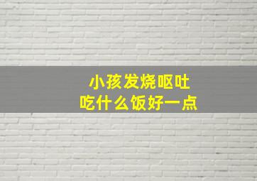 小孩发烧呕吐吃什么饭好一点