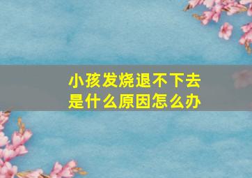 小孩发烧退不下去是什么原因怎么办