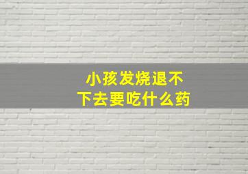 小孩发烧退不下去要吃什么药