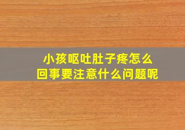 小孩呕吐肚子疼怎么回事要注意什么问题呢