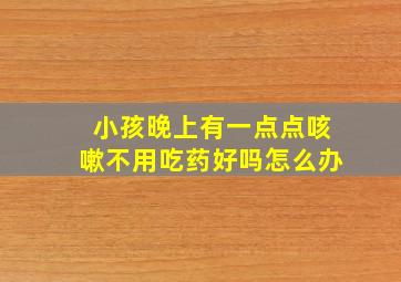 小孩晚上有一点点咳嗽不用吃药好吗怎么办