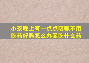 小孩晚上有一点点咳嗽不用吃药好吗怎么办呢吃什么药