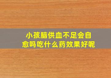 小孩脑供血不足会自愈吗吃什么药效果好呢