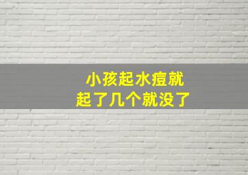 小孩起水痘就起了几个就没了