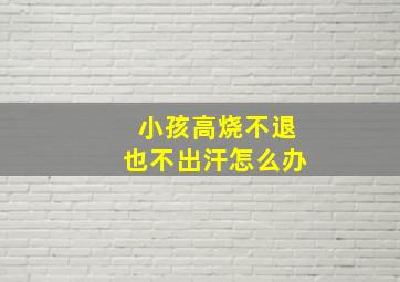 小孩高烧不退也不出汗怎么办