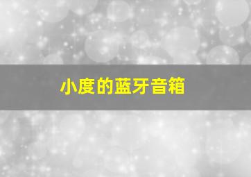 小度的蓝牙音箱