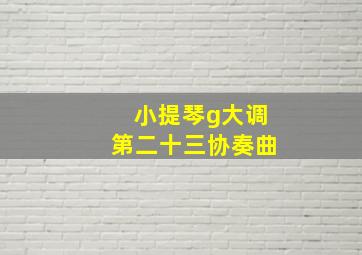 小提琴g大调第二十三协奏曲