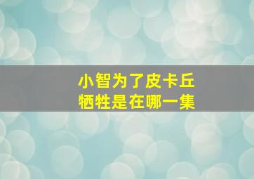 小智为了皮卡丘牺牲是在哪一集