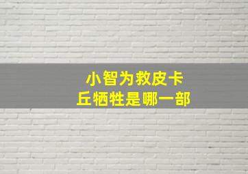 小智为救皮卡丘牺牲是哪一部