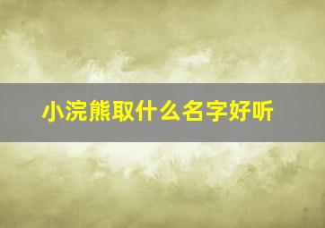 小浣熊取什么名字好听