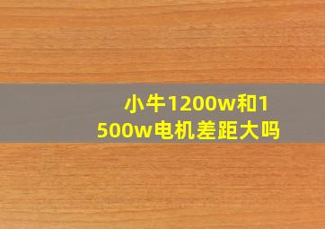 小牛1200w和1500w电机差距大吗