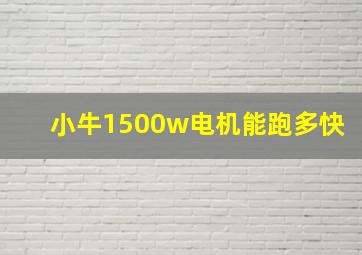 小牛1500w电机能跑多快