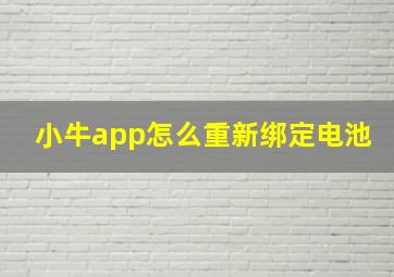 小牛app怎么重新绑定电池