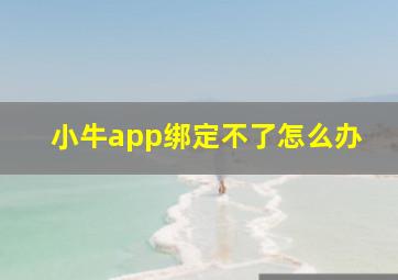 小牛app绑定不了怎么办