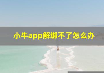 小牛app解绑不了怎么办